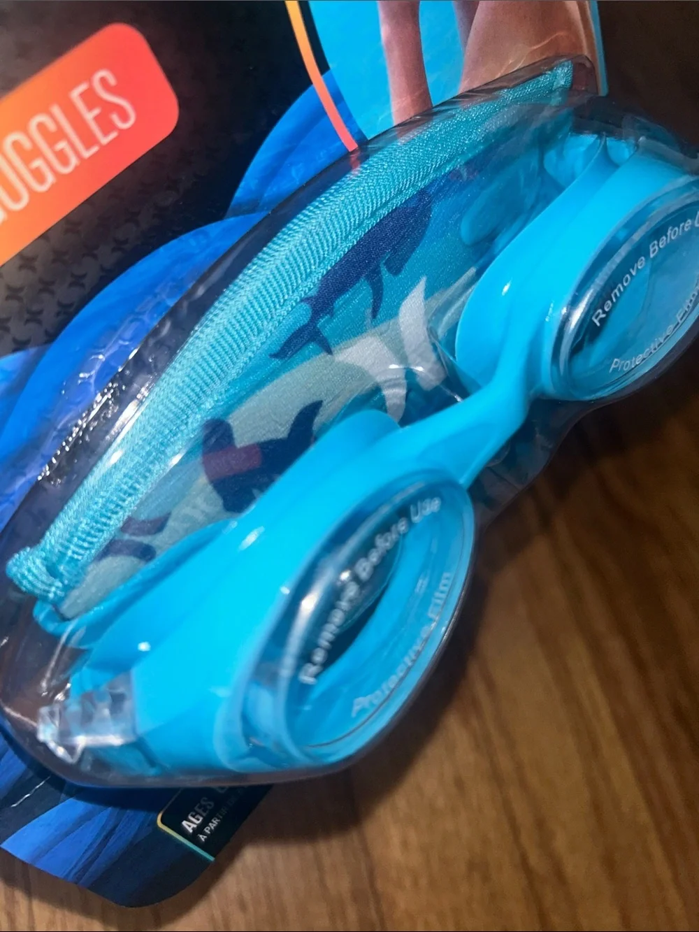 Hurley Kai Kidz Kids Teal Shark Blue Swim Goggles NWT